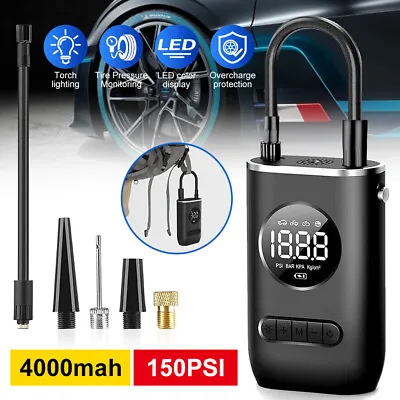 Electric Bike Air Pump Rechageable Car Tyre Inflator Bicycle Tire Air Compressor • $40.45