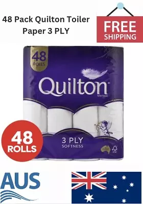 Luxurious Quilton 3 Ply Toilet Paper Rolls 48pk Soft Strong Durable Value Pack • $28.95