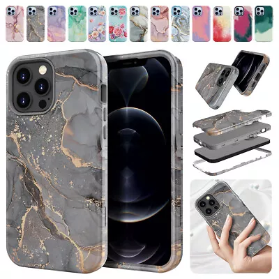 $13.46 • Buy For Apple IPhone 14 13 12 Pro Max Plus Hybrid Shockproof Marble Hard Case Cover