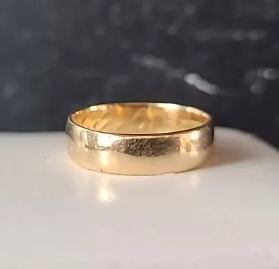 Victorian Antique 18K Yellow Gold Wedding Band Ring Size 5.25 Engraved 1879 • $1107.95