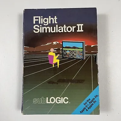 $46 • Buy 🔥Vintage 1983 Apple II IIe II+ SubLogic Flight Simulator II Disk & Manuals🔥