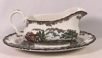 Myott The Brook Staffordshire Ware Gravy Boat & Underplate • $38.50