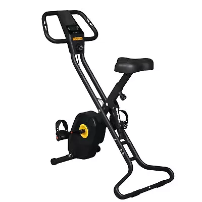 Folding Exercise Bike Fitness Stationary Upright Indoor Cycling With LCD Monitor • $87.69