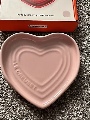 Le Creuset Heart Shaped Spoon Rest - Shell Pink New Boxed • £29