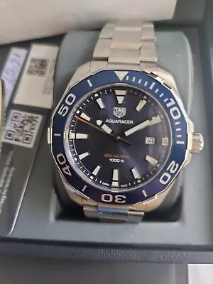 Tag Heuer Aquaracer Blue Dial Quartz 43mm Men's Watch WAY101C.BA0746 MINT 2021. • £320