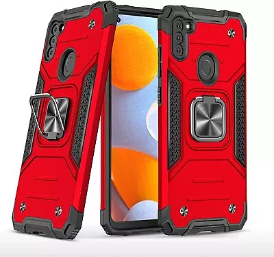 For Samsung Galaxy A11 Case Shockproof Kickstand Case With Metal Ring Holder • $7.99