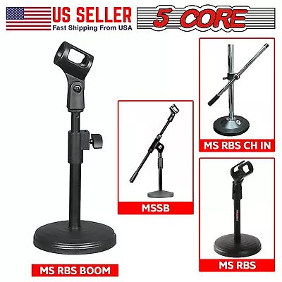 5Core Microphone Stand ROUND BASE Tabletop Desktop Mini CLIP Holder Foldable • $23.98