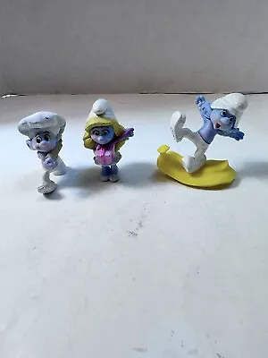 3 McDonaldsl Toys Smurf Figures 2011 & 2013 Peyo 3” Smurfette Baker Clumsy • $9