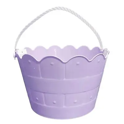 Easter Plastic Treat Bucket Gift Basket Ideal For Egg Hunt Purple • £5.24