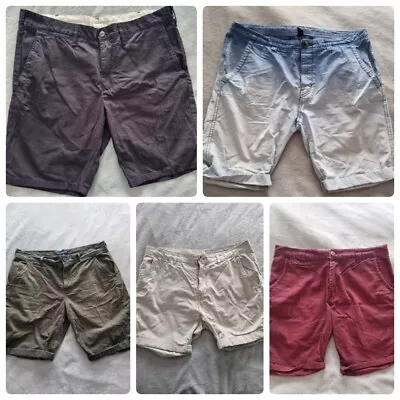 Men's 5 PAIRS Chino Shorts Bundle - ZARA Cotton ONkangol PrimarkEffekt W36 • £8