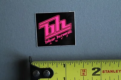 BH Blue Hawaii Surfboards Neon Pink Black Small 80s V58A Vintage Surfing STICKER • $16