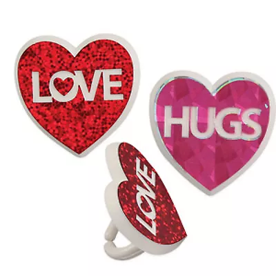 Foil Hearts Cupcake Rings • $4.64