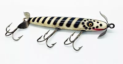 Eger Dillinger Lure Tough Earlier Raised Tack Eye White Black Bars FL 1940s • $9.99