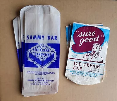 Wholesale Lot 100 Vintage Old 1950s Ice Cream Bags 2 Different • $30
