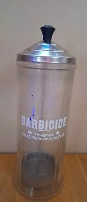 Vintage  Barbicide Barbers Disinfectant Glass Jar W/ Metal Lid And Insert • $17.99
