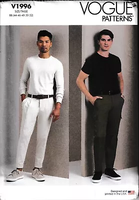 Vogue Mens Slim Fit Tapered Leg Pants Cargo Option Size 44-52 Sewing Pattern • £7.99