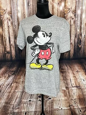 Disney Mickey Mouse Mens T-shirt Tee Size 38/40 Medium Steamboat Heather Gray • $18