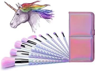 $27.08 • Buy AMMIY Makeup Brushes 10Pcs Unicorn Makeup Brushes Set With Colorful Bristles Uni