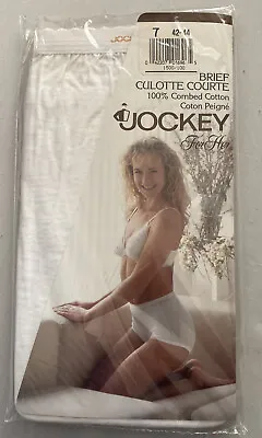 Vintage Jockey For Her Panties NIP Brief 1990 White SZ  7 (42-44)Culottes Courte • $42.72