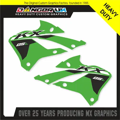 Kawasaki Kx 85l  Ii 2022 2023 2024 Motocross Rad Scoop Graphics Decals Stickers • £34.99