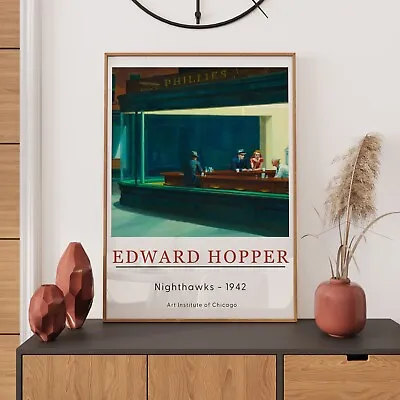 Edward Hopper Print: Exhibition Poster Classic Famous Art Paintings A2A3A4A5 • £19.99