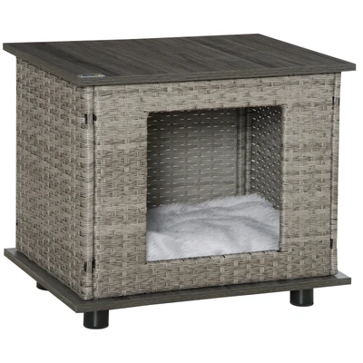 £57.99 • Buy Wicker Dog House Rattan Pet Bed End Table Furniture With Soft Cushion