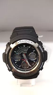 Casio G-Shock Men's Analogue And Digital Black Rubber Strap Watch AW-590-1A • £89.95