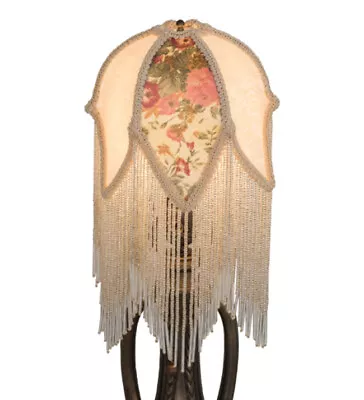 Meyda Tiffany 11644 Fabric And Fringe 12  Tall Lamp Shade - Silver • $72