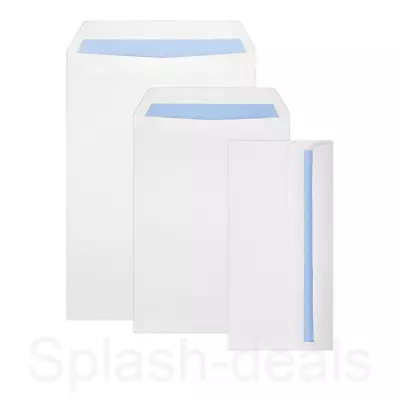 £1.99 • Buy Quality 90 GSM Plain White Envelopes - Strong Self Seal - A4/C4 A5/C5 DL Sizes 