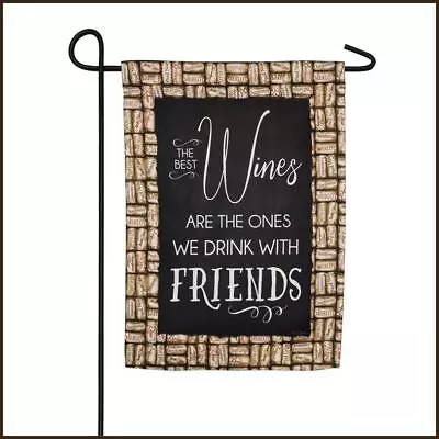 🏳 Evergreen Garden Flag ✧ Wine With Friends ✧ Suede Linen Reflections ✧ New • $16.98