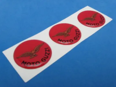 Moto Guzzi Logo Domed Decal Emblem Sticker Set Of Three #280 • $15.99