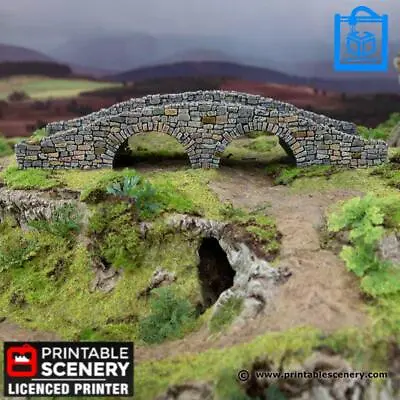 Hagglethorn Stone Bridge Tabletop Terrain 3D Print 10/N Gauge/15/20/28/32MM • £10.70