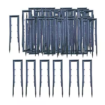 100x Landscape Staples Plastic Garden Stakes For Turf Outdoor Privacy • £16.64