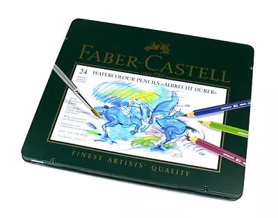 Faber Castell Pencils Watercolour Pencils Water Soluble Tin Box 24 117524 PB382 • $76.99