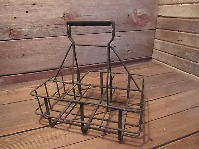 Antique Vintage 8 Quart Metal Automobile Motor Oil Or Milk Bottle Carrier Caddy • $99.99