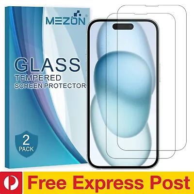 [2 Pack] IPhone 15 (6.1 ) Premium 2.5D HD Tempered Glass Protectors By MEZON • $24.99