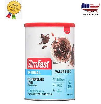 SlimFast Original Meal Replacement Shake Mix Rich Chocolate  20.18 Oz 22 Servi • $15.99