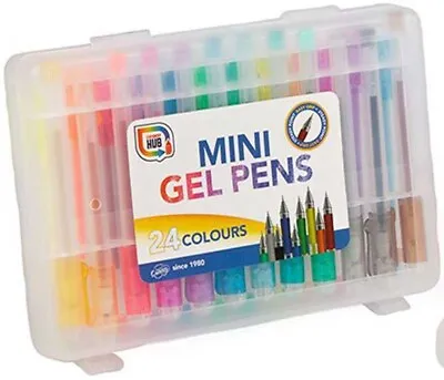 Box Of 24 X Mini 9cm Gel Pens All Colours - Arts Crafts Party Bag Fillers • £6.99