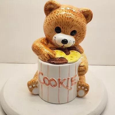 Ceramic Bear Holding A Cookie Jar Cookie Jar Taiwan Welcome • $24.99