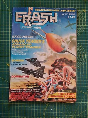 CRASH ZX Spectrum Magazine No.64 MAY 1989 With DOMINATOR SYSTEM 3 POSTER • £6.85