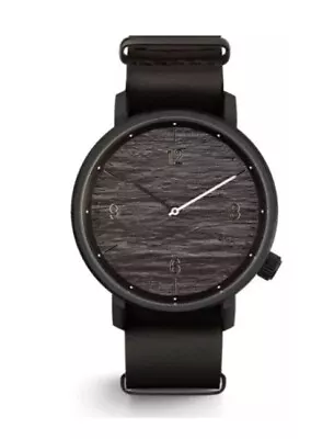 Komono The Magnus Ii Graphite Watch Black Leather Strap Water Resistant Quartz • $80.15