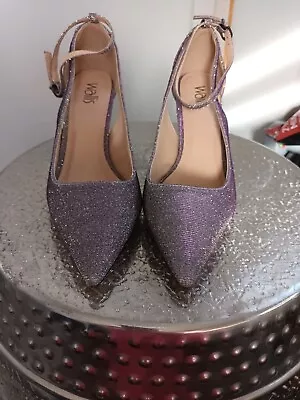 Ladies Iridescent Wallis Heeled Court Shoe With Ankle Strap UK Size 6 BNIB • £20