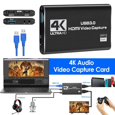 $26.99 • Buy 4K Audio Video Capture Card, USB 3.0 HDMI Video Capture Device Full HD 5 Ports