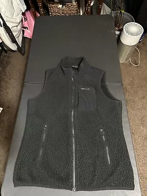 Men's MARMOT Polar Tec Black Full Zip-Up Fleece Vest Jacket Large • $1