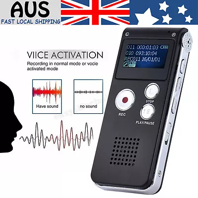 8GB Mini LCD USB Digital Rechargeable Audio Voice Recorder Recording Device AU • $25.99