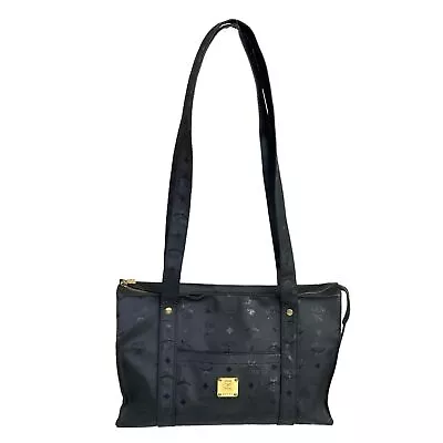 MCM Bag Shoulder Bag Handbag Vicetos Pvc Black A5077 Authentic • $0.99
