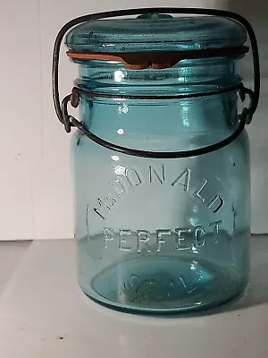 Mcdonald Perfect Seal Pint Fruit Jar Pint Ball Blue. With Lid And Seal. Nice • $9.90