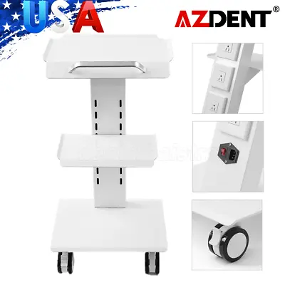 Dental Mobile Trolley Cart Built-in Socket Medical Cart 3 Layers Double Castors • $183.99