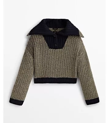 Massimo Dutti Wool Blend Sailor Collar Sweater M • $125