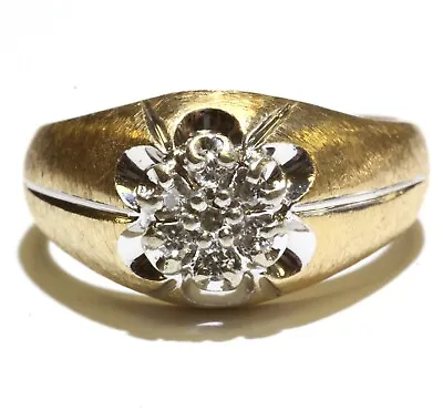 14k Yellow Gold .21ct SI2 H Men Round Diamond Cluster Ring 5.8g Kentucky Cluster • $399.99